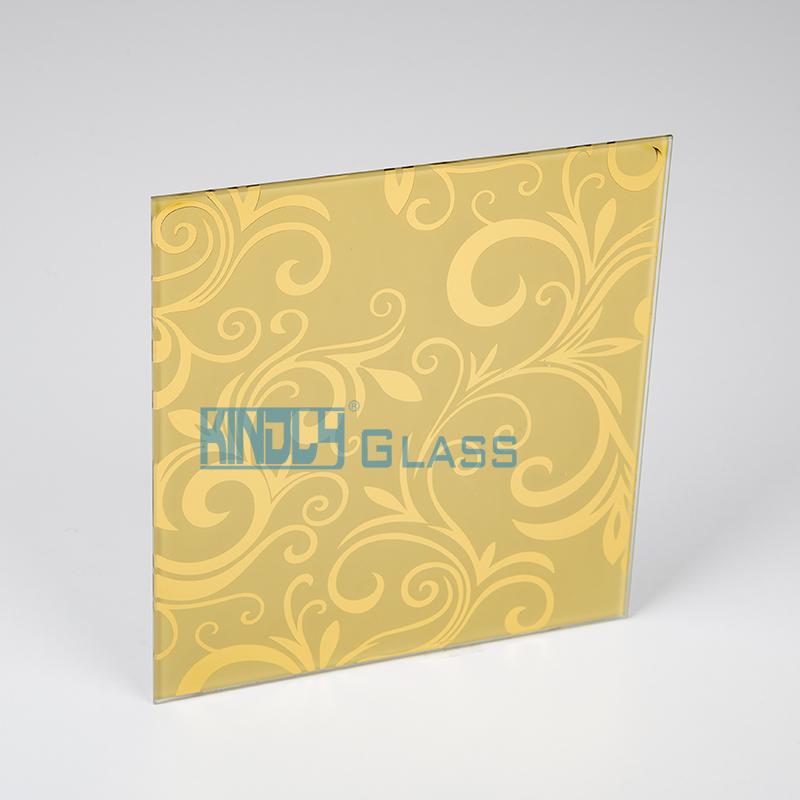 Acid Etched + Golden Yellow Coated Jacquard Glass E